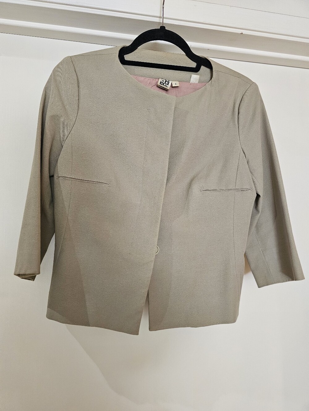 MAX STUDIO COTTON SPANDEX BLAZER Moss Green 3/4 Sleeves Size 6